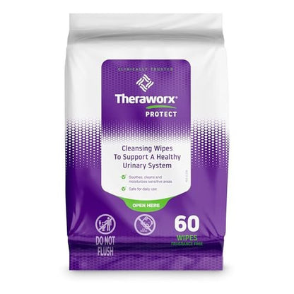 Theraworx Protect 60er-Pack Reinigungstücher zur Unterstützung eines gesunden Harnsystems