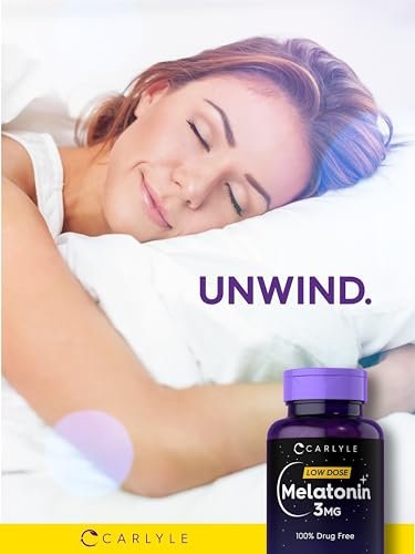 Carlyle Melatonin 3 mg Tabletten | 300 Stück | Niedrige Dosis &amp; ohne Arzneimittel | Vegetarisch, Nicht-GVO, Glutenfrei