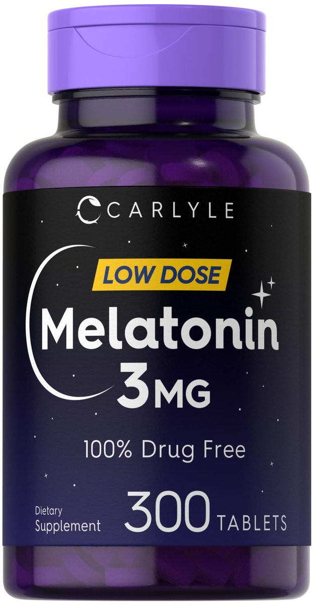 Carlyle Melatonin 3 mg Tabletten | 300 Stück | Niedrige Dosis &amp; ohne Arzneimittel | Vegetarisch, Nicht-GVO, Glutenfrei