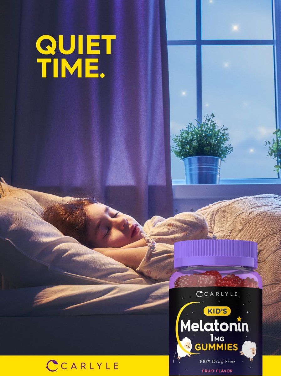 Carlyle Melatonin Gummis für Kinder | 1 mg, 70 Stück | Fruchtgeschmack | Vegan, Nicht-GVO, Glutenfrei