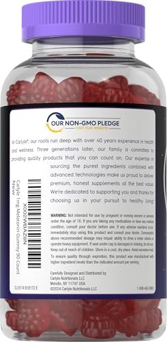 Carlyle Melatonin 1mg Gummis – 90 Stück | Fruchtgeschmack | Vegan, Nicht-GVO, Glutenfrei