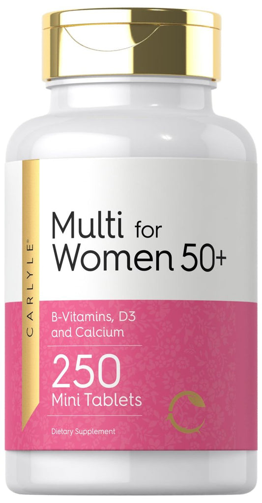 Carlyle Multivitamin für Frauen ab 50 – 250 Mini-Tabletten – mit B-Vitaminen, D3, Calcium und Folsäure – Eisenfrei – Non-GMO, Glutenfrei