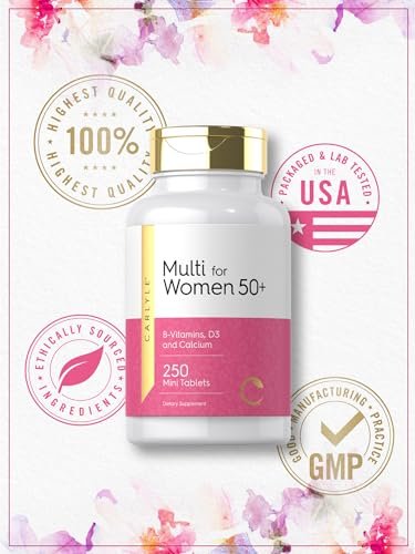 Carlyle Multivitamin für Frauen ab 50 – 250 Mini-Tabletten – mit B-Vitaminen, D3, Calcium und Folsäure – Eisenfrei – Non-GMO, Glutenfrei