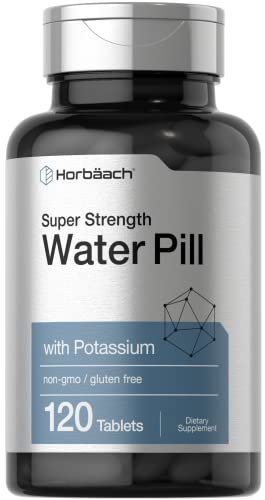 Horbäach Wasserpillen | Extra Stärke | 120 Tabletten | Veganes, Non-GMO & Glutenfreies Nahrungsergänzungsmittel