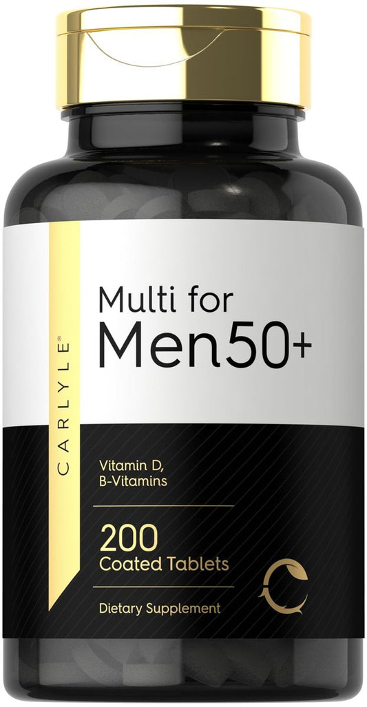 Carlyle Multivitamin für Männer 50+ | 200 Kapseln | mit B-Vitaminen, Vitamin D, Magnesium & Zink | Nicht-GVO, glutenfrei