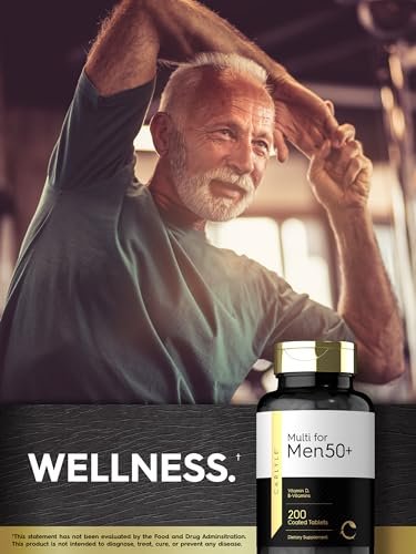 Carlyle Multivitamin für Männer 50+ | 200 Kapseln | mit B-Vitaminen, Vitamin D, Magnesium & Zink | Nicht-GVO, glutenfrei