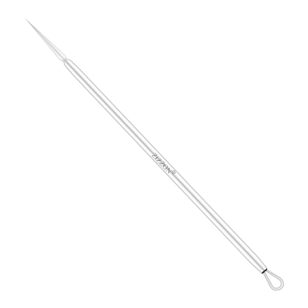 ZIZZON Titanium-Lanzettennadel Pickelentferner Mitesser-Werkzeug – Silber