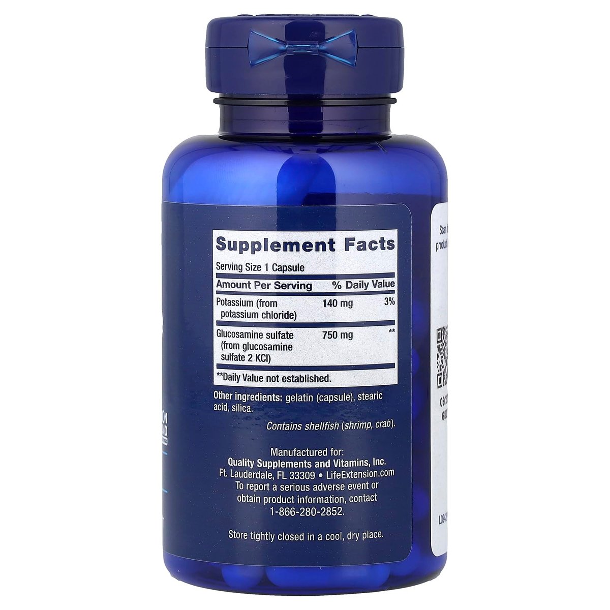 Life Extension Glucosamin Sulfat 750 mg – Unterstützt Kniefreiheit und Gelenkgesundheit, glutenfrei, nicht-GVO, 60 Kapseln