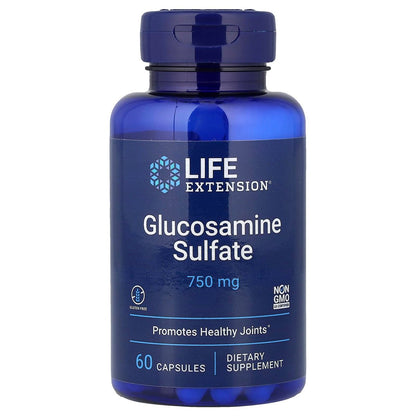 Life Extension Glucosamin Sulfat 750 mg – Unterstützt Kniefreiheit und Gelenkgesundheit, glutenfrei, nicht-GVO, 60 Kapseln