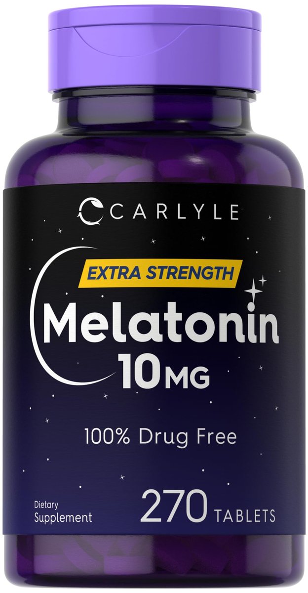 Carlyle Melatonin 10 mg + L-Theanin | 270 Tabletten | Vegetarisch, Nicht-GVO, Glutenfrei | Schlafhilfe