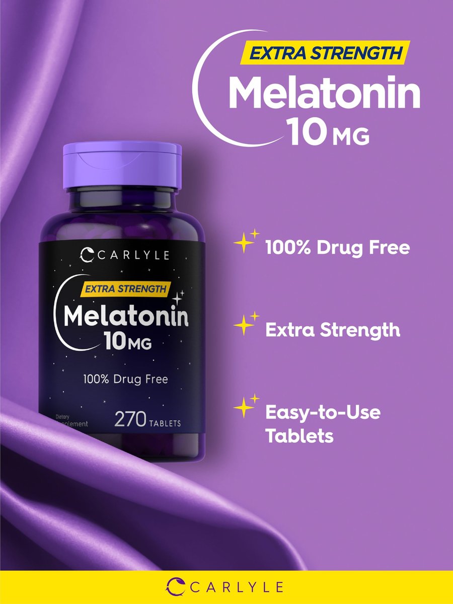 Carlyle Melatonin 10 mg + L-Theanin | 270 Tabletten | Vegetarisch, Nicht-GVO, Glutenfrei | Schlafhilfe