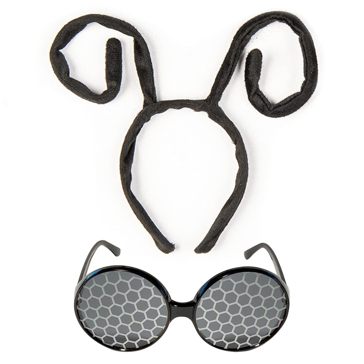 Funcredible Insekten-Antennen-Stirnband & Brille – Insektenkostüm-Kopfschmuck für Erwachsene – Perfekt für Halloween, Festivals, Konzerte, Cosplay & Themenpartys