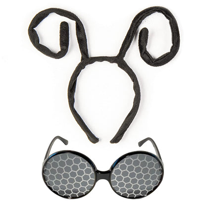 Funcredible Insekten-Antennen-Stirnband & Brille – Insektenkostüm-Kopfschmuck für Erwachsene – Perfekt für Halloween, Festivals, Konzerte, Cosplay & Themenpartys