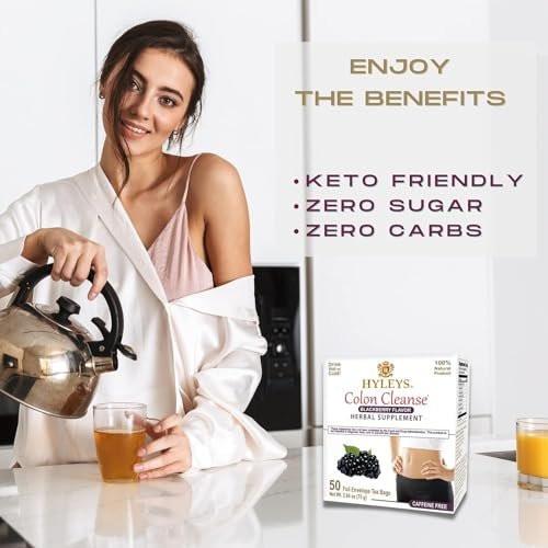 Hyleys Colon Cleanse Tee mit Brombeergeschmack - 50 Teebeutel (1 Packung)