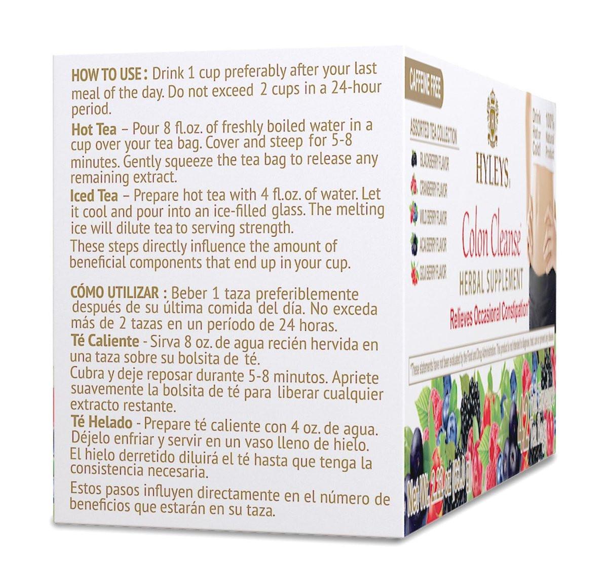 Hyleys Colon Cleanse Tee mit gemischten Geschmacksrichtungen - 42 Teebeutel (1 Packung)