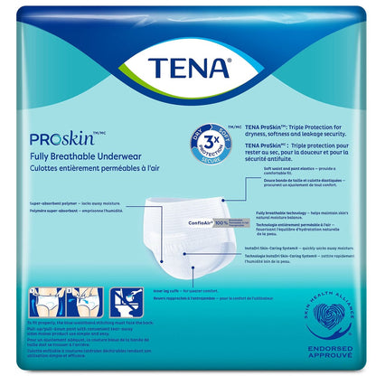 TENA ProSkin Plus Einwegunterwäsche zum Anziehen mit Reißnähten, Größe Large, 72633, 18 Stück