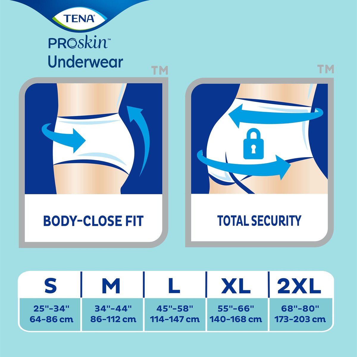 TENA ProSkin Plus Einwegunterwäsche zum Anziehen mit Reißnähten, Größe Large, 72633, 18 Stück