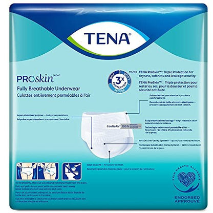 TENA ProSkin Plus Einwegunterwäsche zum Anziehen mit Reißnähten, Größe Large, 72633, 18 Stück