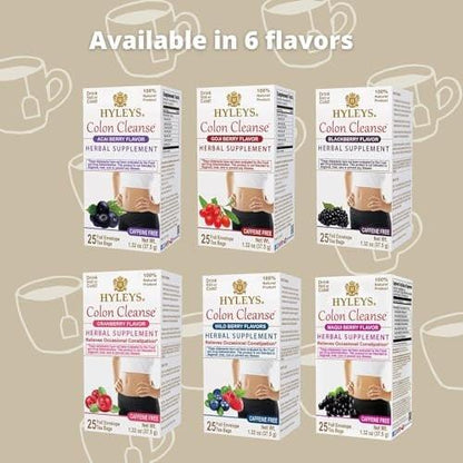 Hyleys Colon Cleanse Tee Acai Beere Geschmack - 25 Teebeutel (1 Packung)