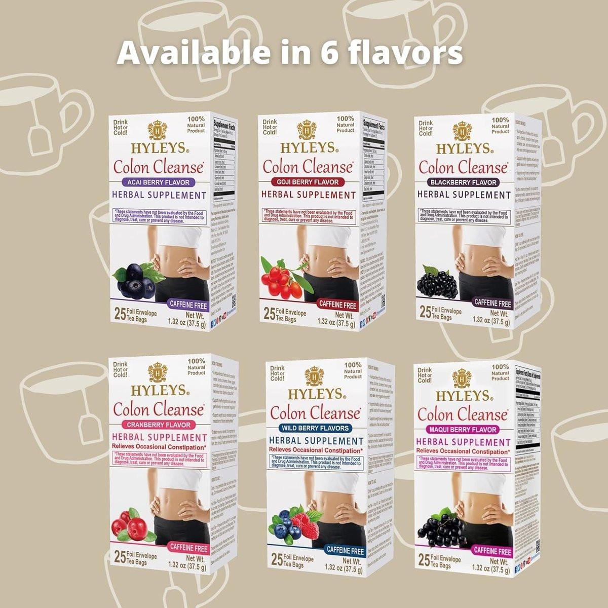 Hyleys Colon Cleanse Tee Acai Beere Geschmack - 25 Teebeutel (1 Packung)