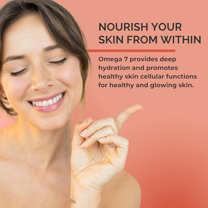 SEABUCKWONDERS Bio Sanddornöl Omega-7 Komplett, 30 Softgels, 15-Tage-Vorrat, mit Omega 3, 6 & 9, Unterstützt Haare, Haut & Nägel, 100% Rein ohne Füllstoffe