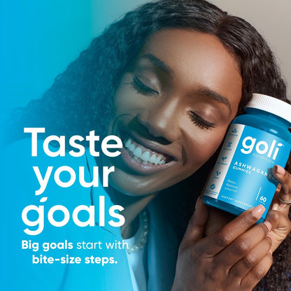 Goli Ashwagandha & Vitamin D Gummy – 60 Stück – Mixed Berry, KSM-66, Vegan, Pflanzlich, Nicht-GVO, Glutenfrei & Gelatinefrei – Entspannen. Erholen. Abschalten – Packung mit 1