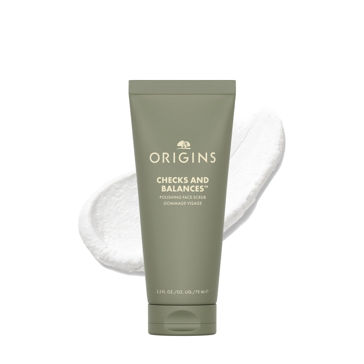 Origins Checks and Balances Polishing Face Scrub – Sanftes Peeling für glatte Haut & verfeinerte Poren mit Bambus, 75 ml
