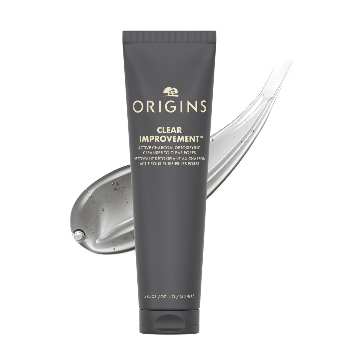 Origins Clear Improvement Reinigungsgel – Entgiftender Reiniger mit Bambuskohle und Salicylsäure für verfeinerte Poren, 150 ml