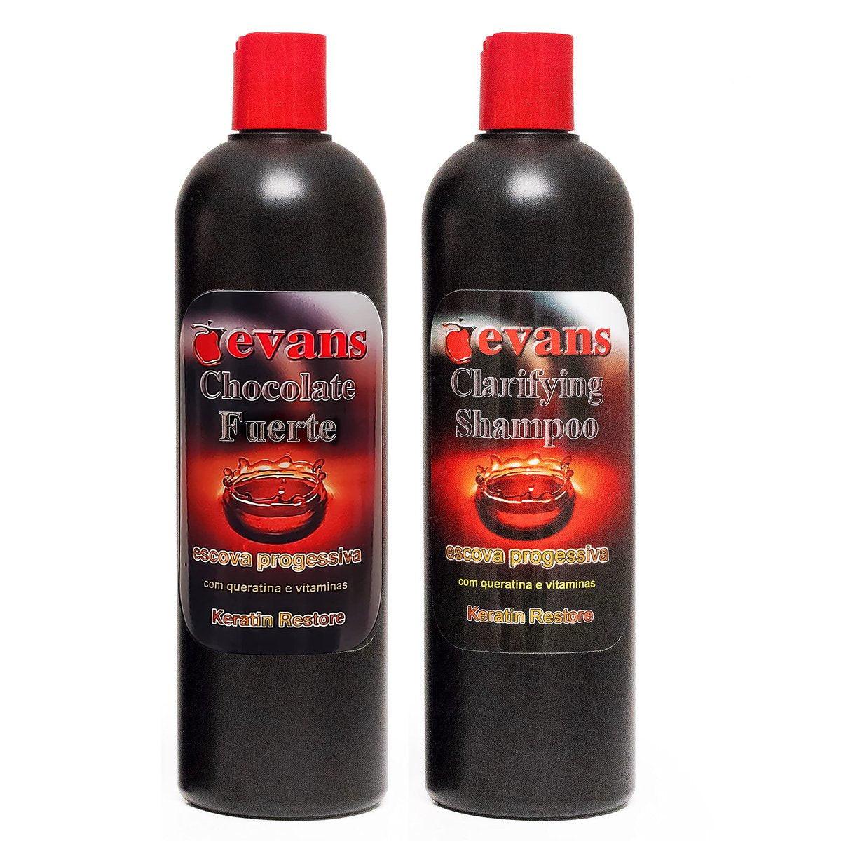 YSSER Brazilian Keratin Haarglättungsbehandlung Strong 16 fl oz + Klärendes Shampoo 16 fl oz – Set für glattes, geschmeidiges Haar