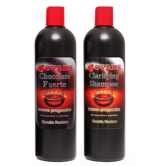 YSSER Brazilian Keratin Haarglättungsbehandlung Strong 16 fl oz + Klärendes Shampoo 16 fl oz – Set für glattes, geschmeidiges Haar