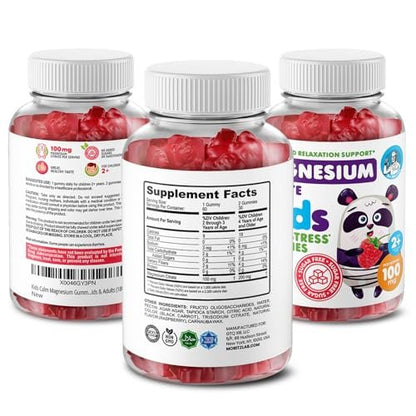 DR. MORITZ Zuckerfreie Beruhigende Magnesium Gummis für Kinder und Erwachsene - Nicht-GMO Magnesiumcitrat Gummis - Himbeergeschmack - 2er-Pack (60 Stück)