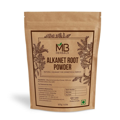 MB Herbals Alkanetwurzelpulver 227 g | Ratanjot | Alkanna tinctoria | Natürlicher Farbstoff für Kosmetik & Stoffe | Haarwachstum