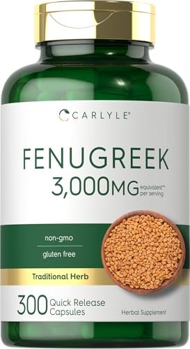 Carlyle Bockshornklee Kapseln | 300 Stück | Nicht-GVO & Glutenfrei Extrakt | Bockshornkleesamen