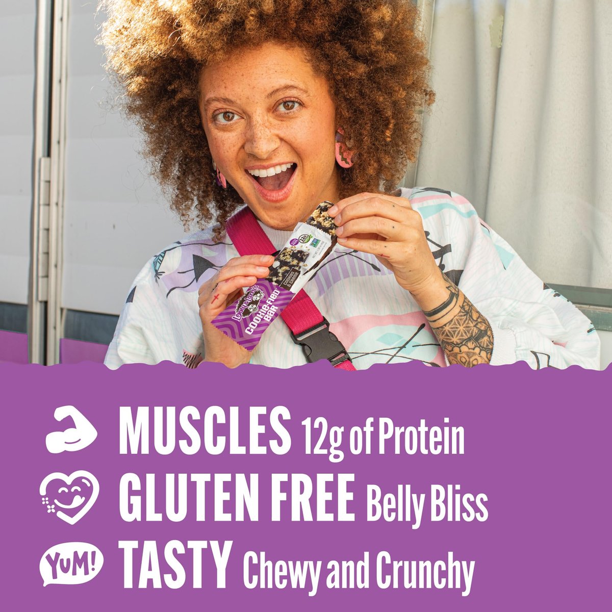 Lenny & Larry's Cookie-fied Protein Bar – Cookies & Creme Vegan Proteinriegel 9x45g – Gesunder Snack mit 12g pflanzlichem Protein & 5g Ballaststoffen – Glutenfreier Powerriegel, Non-GMO & Vegan