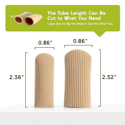 Bukihome 8er-Pack Zehenschützer aus Silikon – Geschlossene Zehenkappen mit Stoffüberzug zur Schmerzlinderung bei Hühneraugen, Blasen und eingewachsenen Zehennägeln (2x groß + 6x mittel) [Upgrade]