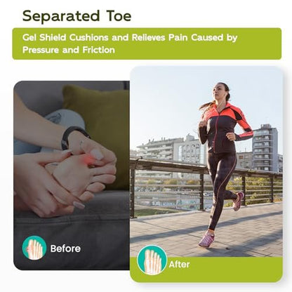 Bukihome 8 Stück Zehenschützer aus Silikon, geschlossene Zehenkappen mit Stoffüberzug, lindern Schmerzen bei Hühneraugen, Blasen und eingewachsenen Zehennägeln (8 Stück, mittlere Größe) [Upgrade]