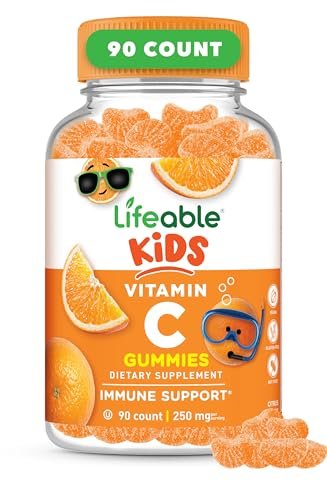 Lifeable Vitamin C Gummis für Kinder | 250 mg | Leckerer Geschmack, vegan &amp; ohne Gentechnik | Immununterstützung | 90 Gummis