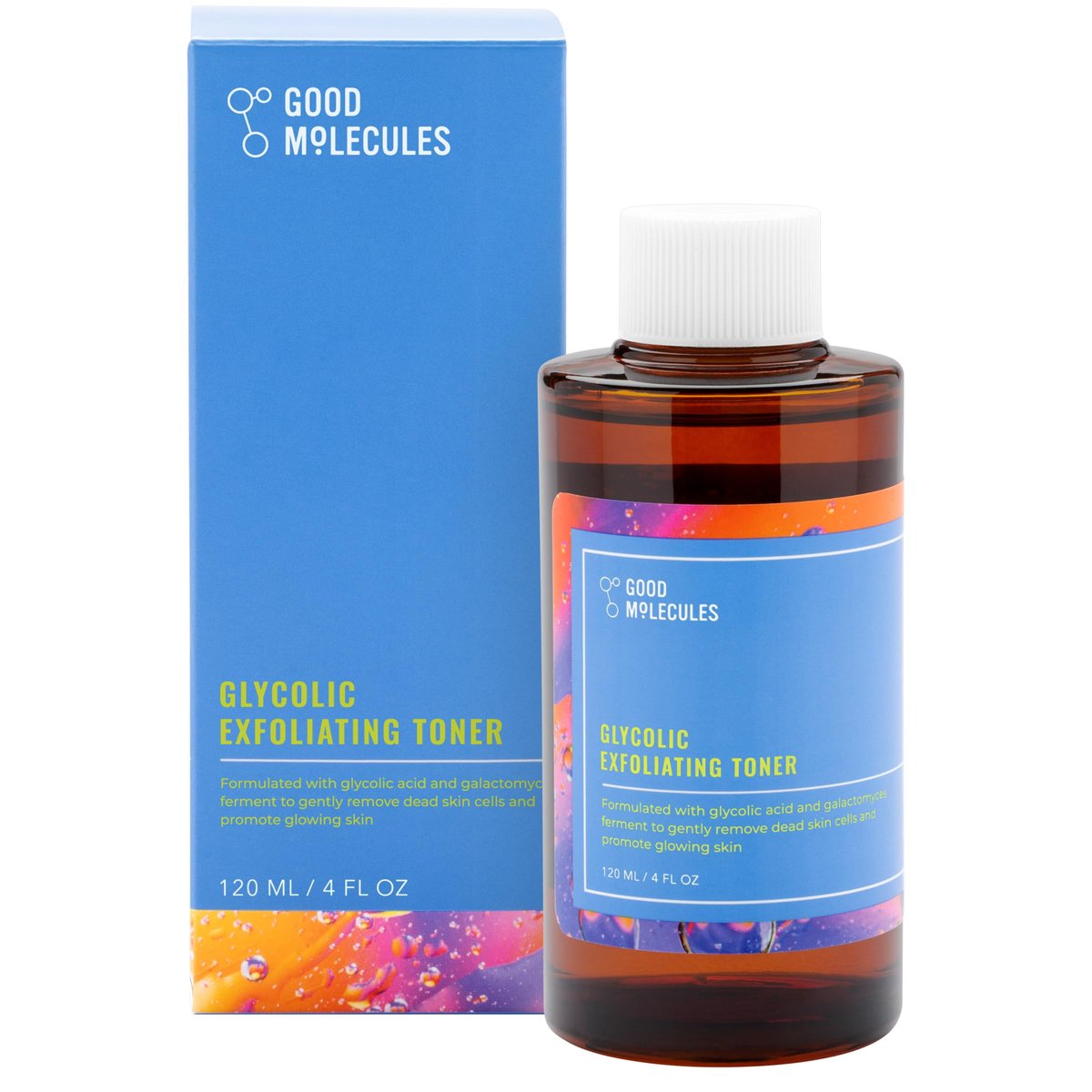 Good Molecules Glycolic Exfoliating Toner - Glykolsäure-Toner mit Hyaluronsäure für das Gesicht - Tägliches Peeling für einen strahlenden, ebenmäßigen Teint, 118 ml