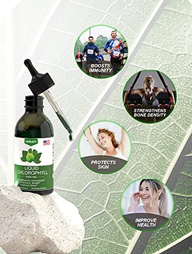 Chlorophyll Flüssigtropfen – 100% natürlicher Energie-Booster & Immununterstützung – Inneres Deodorant & Detox – Höhenkrankheit Linderung – Schnelle Absorption, Vegan & Non-GMO – 120 Portionen (1er Pack)