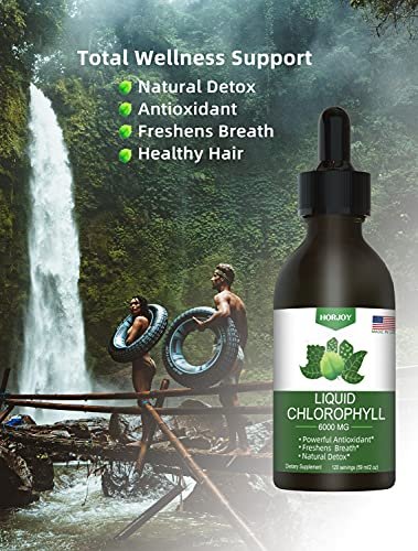 Chlorophyll Flüssigtropfen – 100% natürlicher Energie-Booster & Immununterstützung – Inneres Deodorant & Detox – Höhenkrankheit Linderung – Schnelle Absorption, Vegan & Non-GMO – 120 Portionen (1er Pack)
