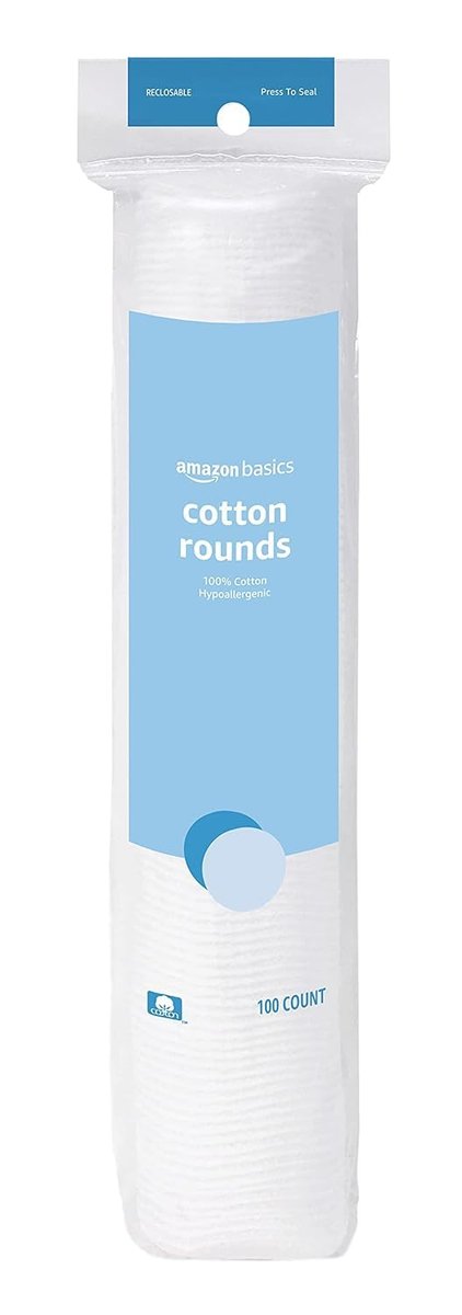 Hypoallergene Wattepads aus Baumwolle für Make-up-Entfernung und Hautpflege, 100 Stück, 1 Packung