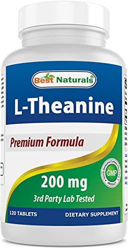 Best Naturals L-Theanin 200mg pro Tablette (400mg pro 2 Tabletten) – Fördert Entspannung ohne Schläfrigkeit – 120 vegetarische Tabletten
