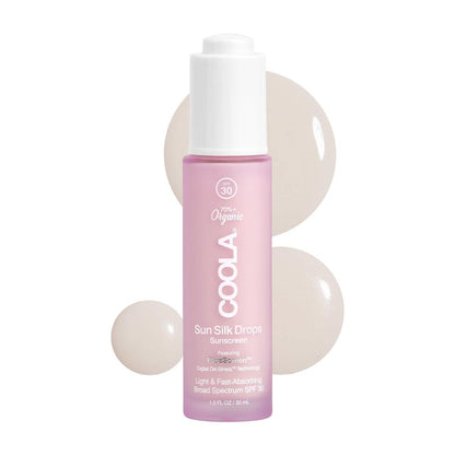COOLA Organic Sun Silk Drops & Feuchtigkeitscreme mit LSF 30 – Dermatologisch getestetes Sonnenschutzmittel mit pflanzlicher BlueScreen Digital De-Stress Technologie, 30 ml