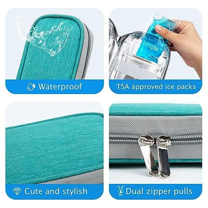 YOUSHARES Insulin-Kühler Reiseetui TSA-zugelassenes Medikamenten-Kühltasche für Diabetiker mit 2 Kühlakkus