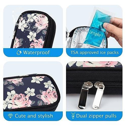 YOUSHARES Insulin-Kühltasche für Reisen – Tragbare Medikamentenkühltasche für Insulin-Pens, Medikamente und Diabeteszubehör mit 2 TSA-zugelassenen Kühlakkus
