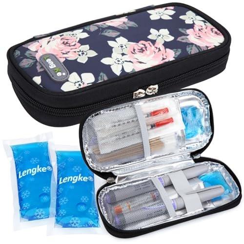 YOUSHARES Insulin-Kühltasche für Reisen – Tragbare Medikamentenkühltasche für Insulin-Pens, Medikamente und Diabeteszubehör mit 2 TSA-zugelassenen Kühlakkus