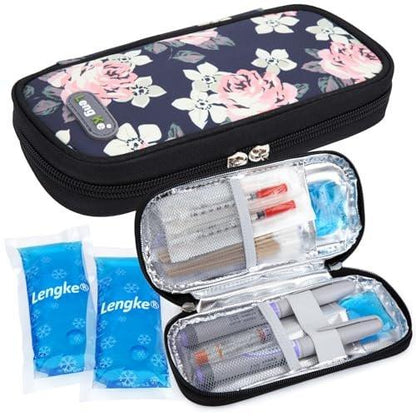 YOUSHARES Insulin-Kühltasche für Reisen – Tragbare Medikamentenkühltasche für Insulin-Pens, Medikamente und Diabeteszubehör mit 2 TSA-zugelassenen Kühlakkus