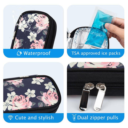 YOUSHARES Insulin-Kühltasche für Reisen – Tragbare Medikamentenkühltasche für Insulin-Pens, Medikamente und Diabeteszubehör mit 2 TSA-zugelassenen Kühlakkus