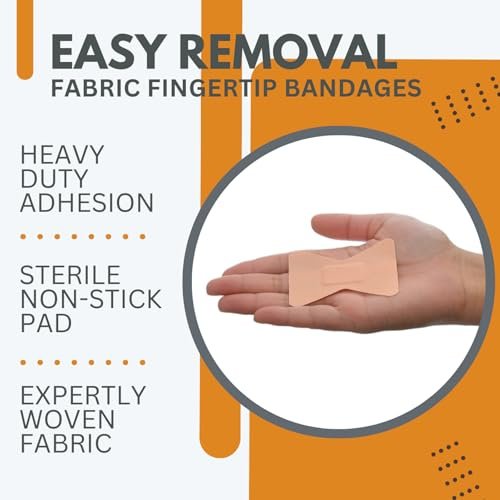 Dealmed Stoff-Fingerpflaster Flexible Klebebandagen – 100 Stück (1 Packung) Pflaster mit nicht haftendem Pad, Latexfrei, Wundversorgung für Erste-Hilfe-Set, 1 3/4" x 3"