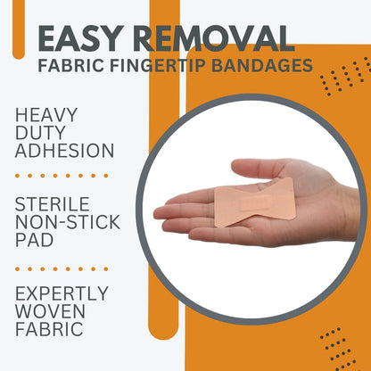 Dealmed Stoff-Fingerpflaster Flexible Klebebandagen – 100 Stück (1 Packung) Pflaster mit nicht haftendem Pad, Latexfrei, Wundversorgung für Erste-Hilfe-Set, 1 3/4" x 3"